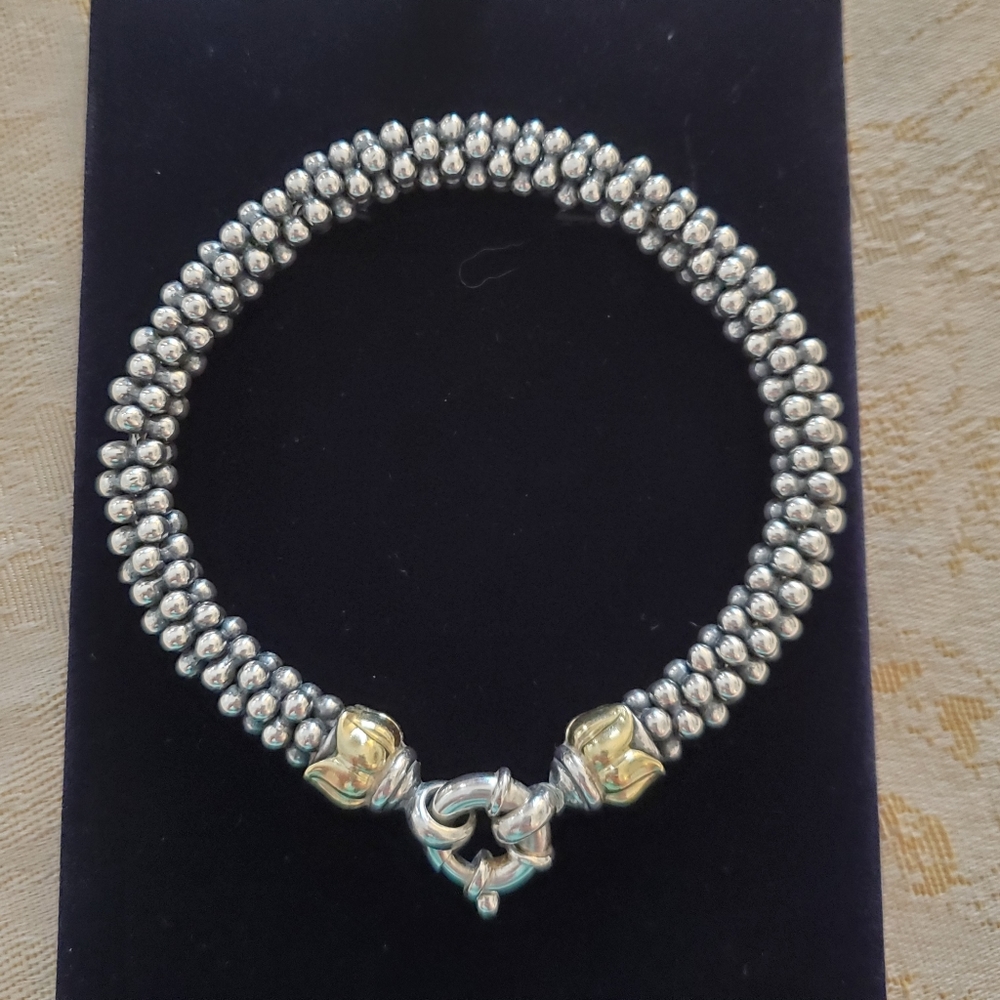 LAGOS - Caviar bracelet, Sterling Silver and 18K Gold